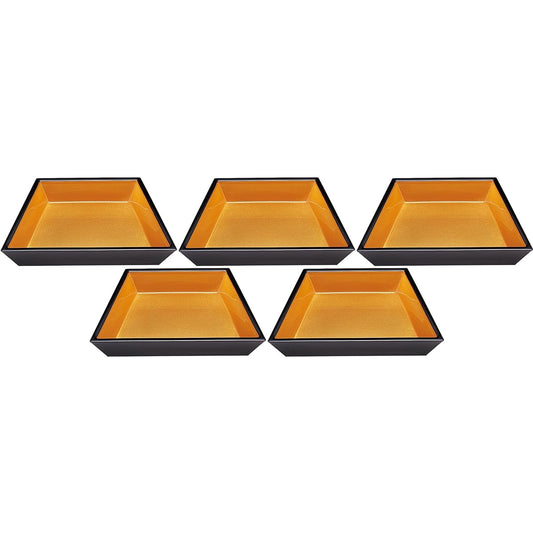 Set of 5 [A] Fuji-shaped pot Kurouchi Kinya [20×13.3×3.7cm] | Square pot
