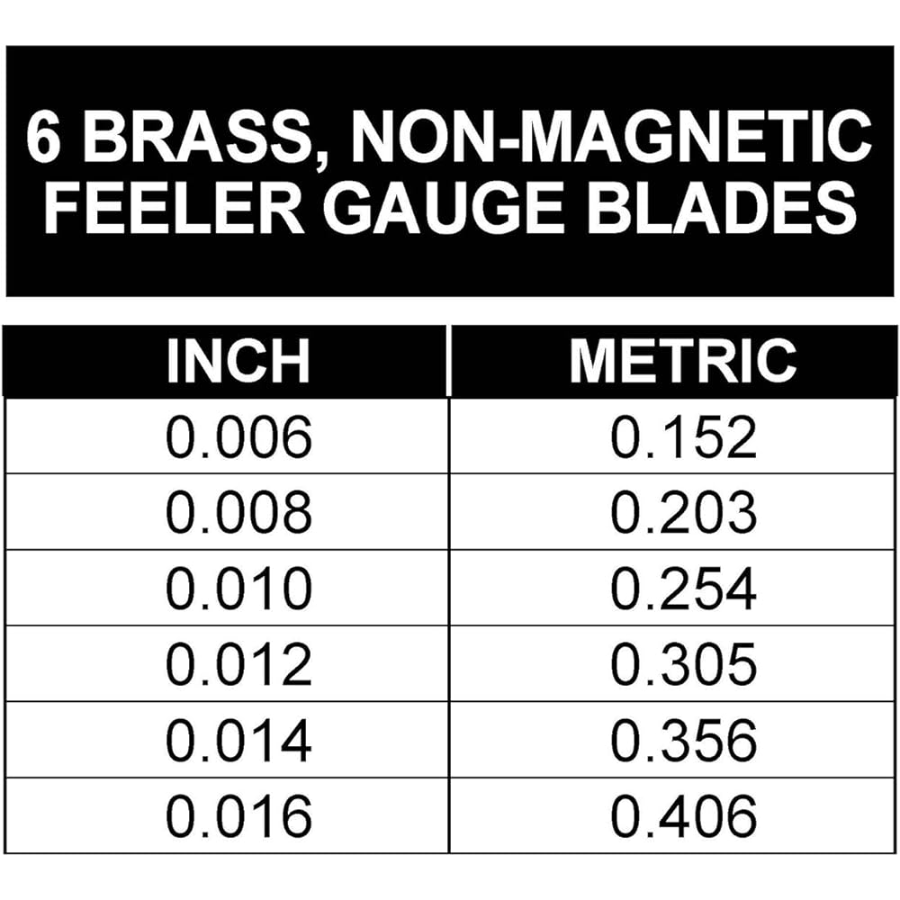 OEMTOOLS 25305 6 non -iron brass filler gauge blade | Measure the gap between the lactor and the pickup coil, calibrate the machine, repair the guitar | Simple and important tools for precision count