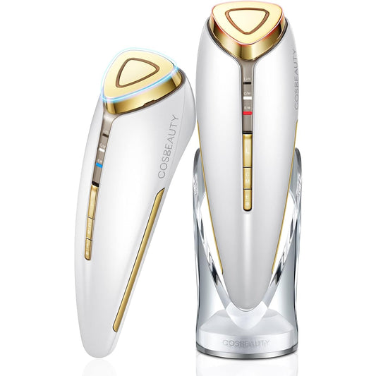 COSBEAUTY Facial Beauty Device EMS Hot and Cold Facial Care Device [Hot and Cold Care + EMS + Ion Induction + Ultrasonic Facial Beauty Device] Lift Iron EX Eye Care Pore Care Penetration Beauty Vibration IPX5 Waterproof Multifunctional Home Use Tightenin