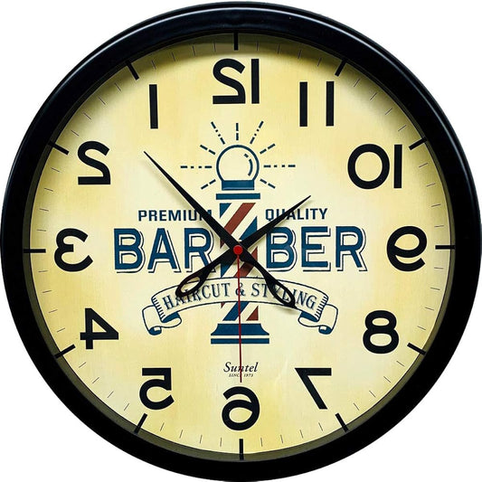 Santel Made in Japan Reverse Wall Clock BARBER SQ08-BK Black Diameter 320 x 40mm