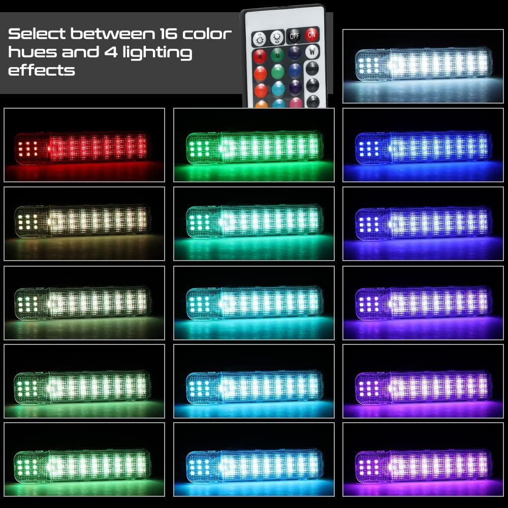 VIPMOTOZ RGB Full LED Interdo Panel Cartica Limo Remote Control 1995-2007 Sylvarado Sierra C/K pickup Subban Ucon Taho Clear Lens Housing Driver & Pair Set of the Reading Seat