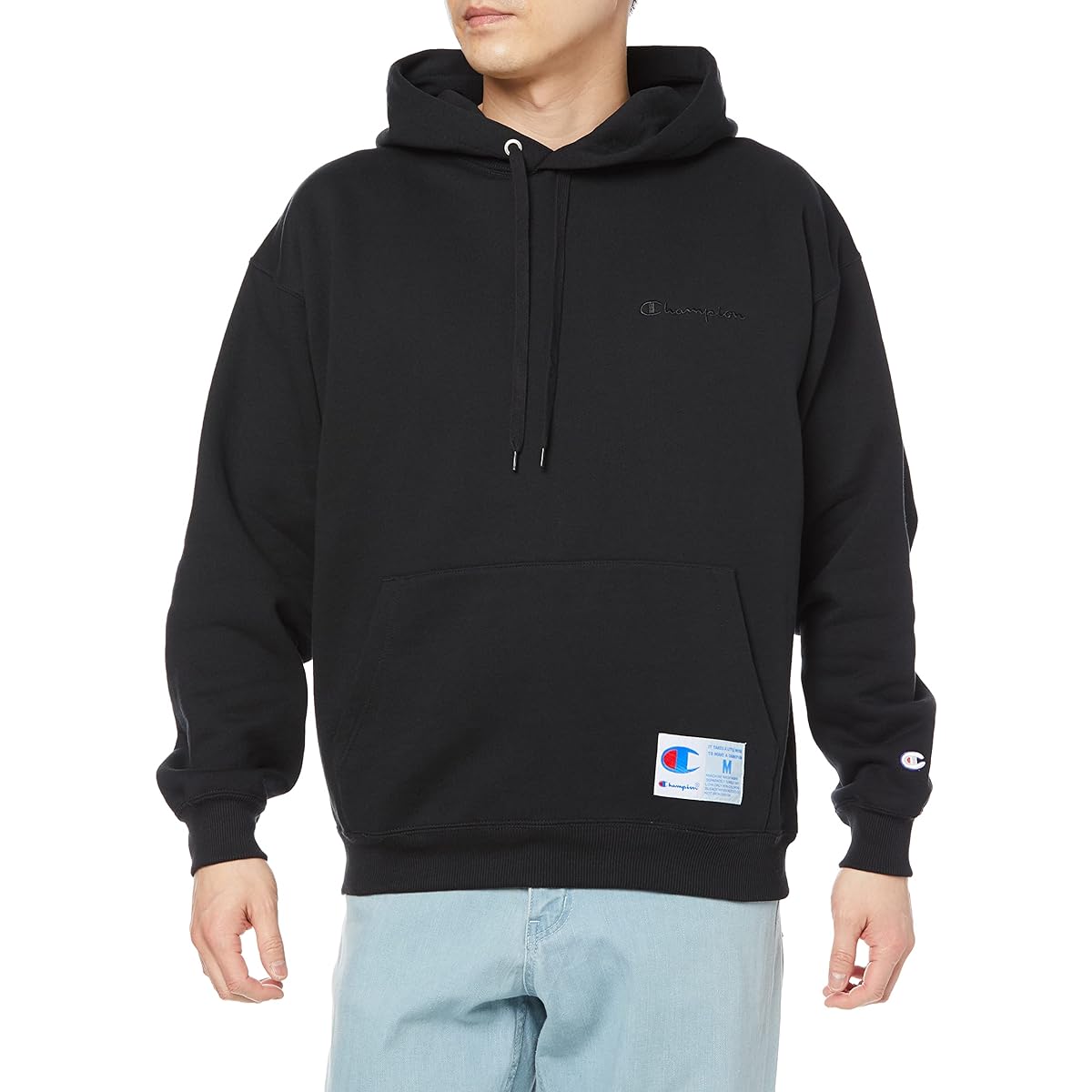 [Champion] Hoodie Script Logo Loose Fit Hooded Sweatshirt Action Style C3-V107 Men's