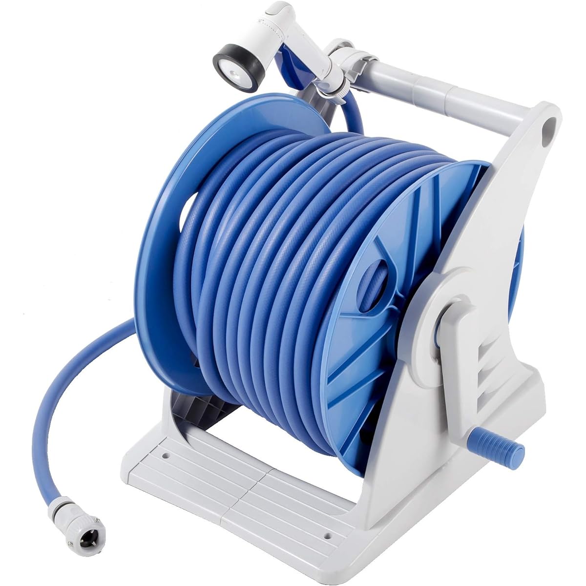 Green Life Hose Hose Reel 50m Comes with a foot step for easy winding Genius Hose Inner Diameter 15mm Smooth Hose One Touch Nozzle GR50HPSF