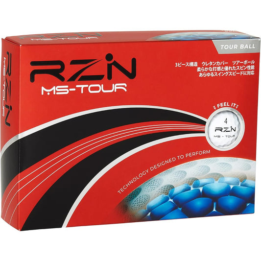 RZN Golf Golf Balls 3 Pieces MS-TOUR 1 Dozen (12 Pieces) Resin Golf Japanese Official Distribution Product