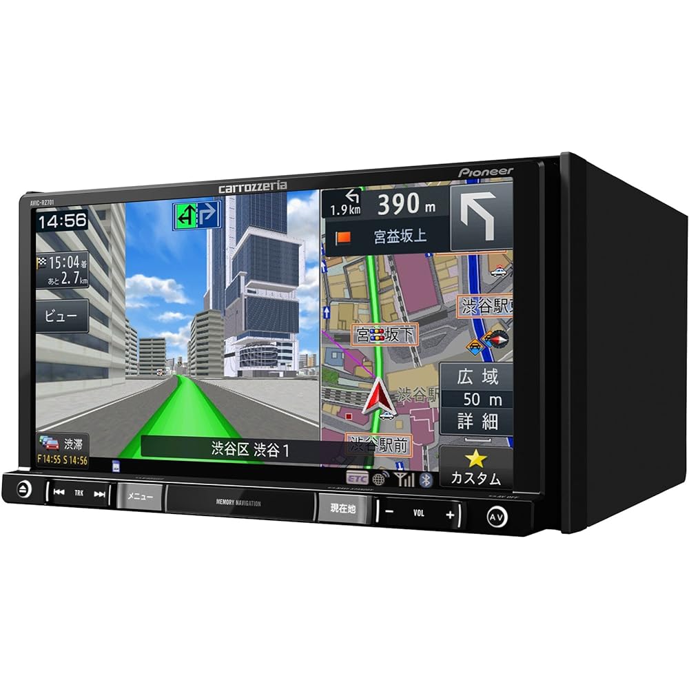 Pioneer Car Navigation AVIC-RZ701 7 inch 2D (180mm) RakuNavi Free Map Update Full Seg Bluetooth DVD CD SD USB Carrozzeria