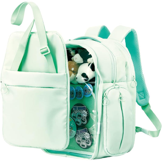 ELECOM Backpack, Push Bag, Ita Bag, M Size, Detachable Front Part, Mimic Mode, Push Mode, Pastel Green BM-OGBP02MGN