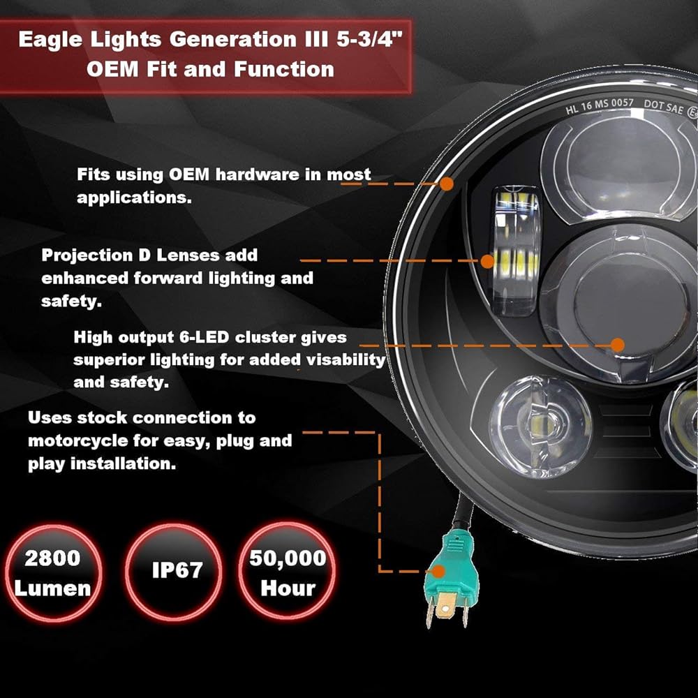 EAGLE LIGHTS Indian cout LED Headlight Kit For motorcycle conforms to the current scout 60 scout bot