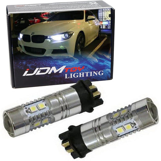 iJDMTOY (2) Xenon White Error Free PW24W LED Replacement Bulb Compatible with Volkswagen MK7 Golf GTI; BMW: F30 3 Series 320i 328i 335i Daytime Running Light (DRL)