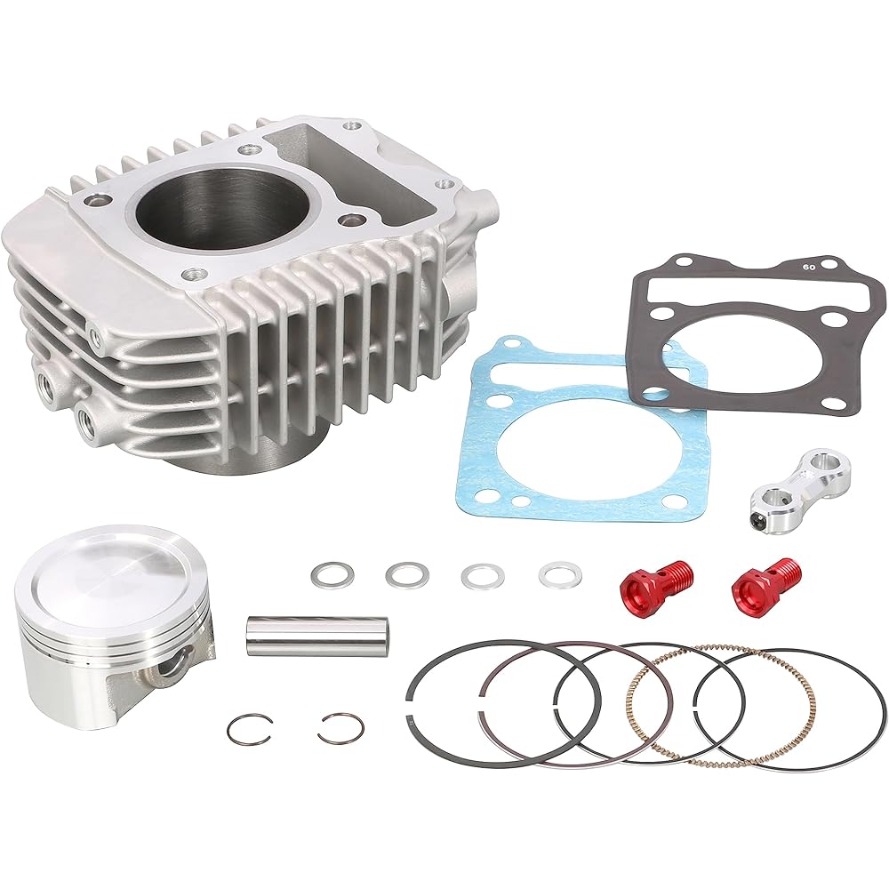 KITACO LIGHT Bore Up Kit 164cc Aluminum Cast Iron Sleeve Cylinder (Silver) CT125 Hunter Cub (JA55) Monkey 125 (JB02) Grom (JC61/JC75) 212-1444160