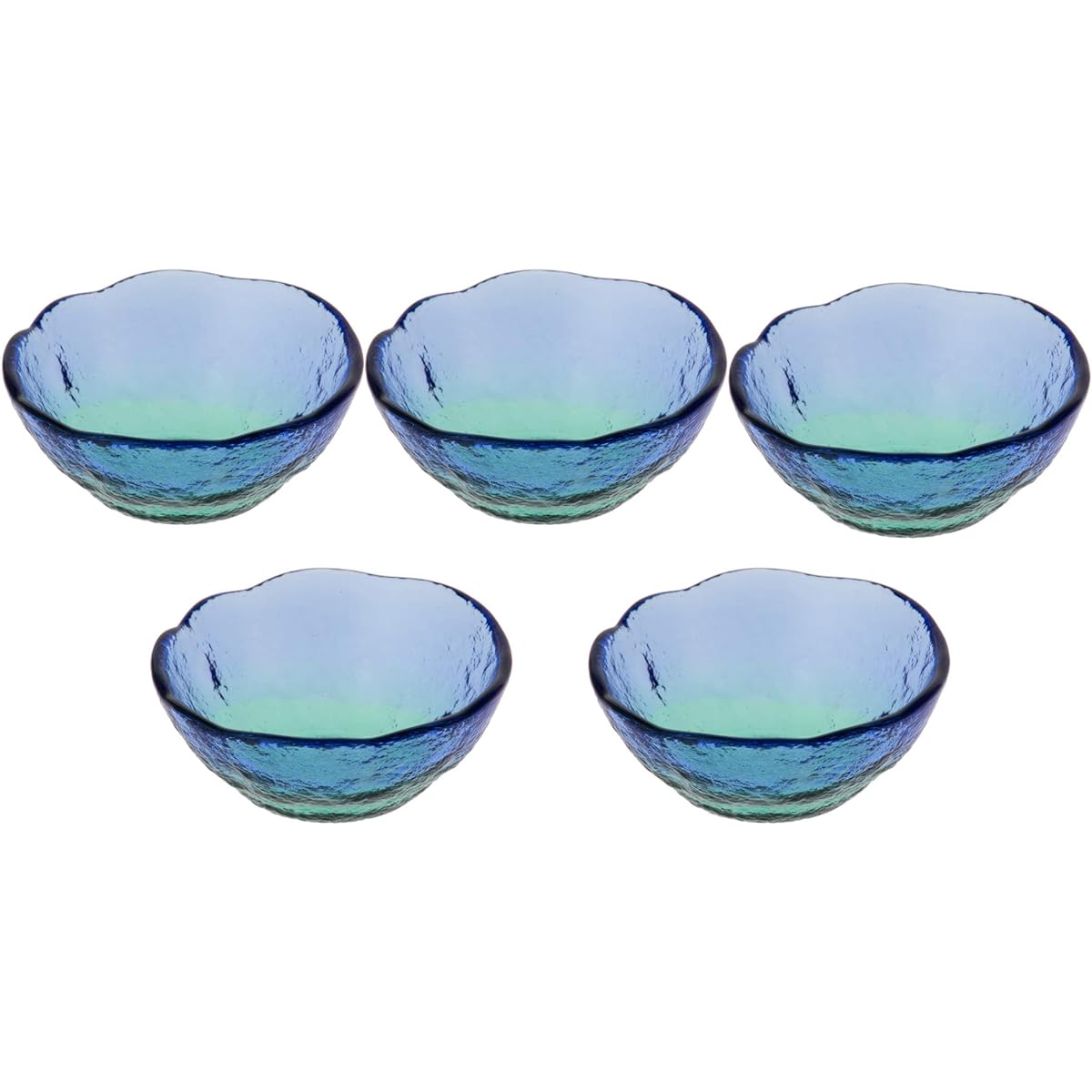 Toyo Sasaki Glass Small Bowl Blue/Green Approximately φ8.2 x 3.2cm Coral Sea Choco Made in Japan WA3301