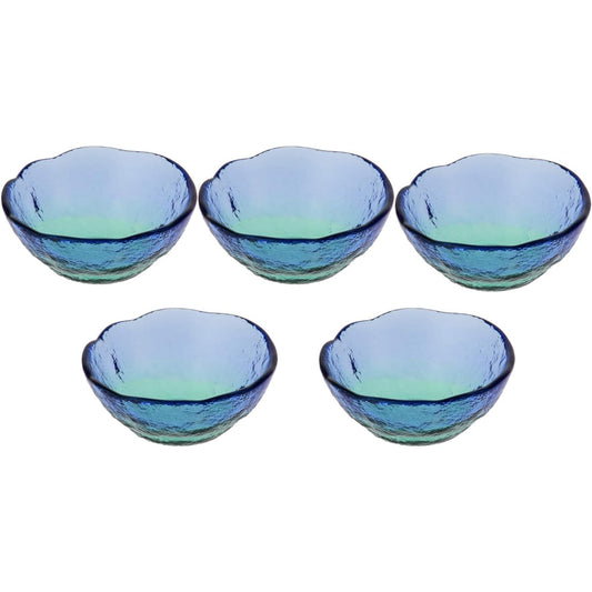 Toyo Sasaki Glass Small Bowl Blue/Green Approximately φ8.2 x 3.2cm Coral Sea Choco Made in Japan WA3301