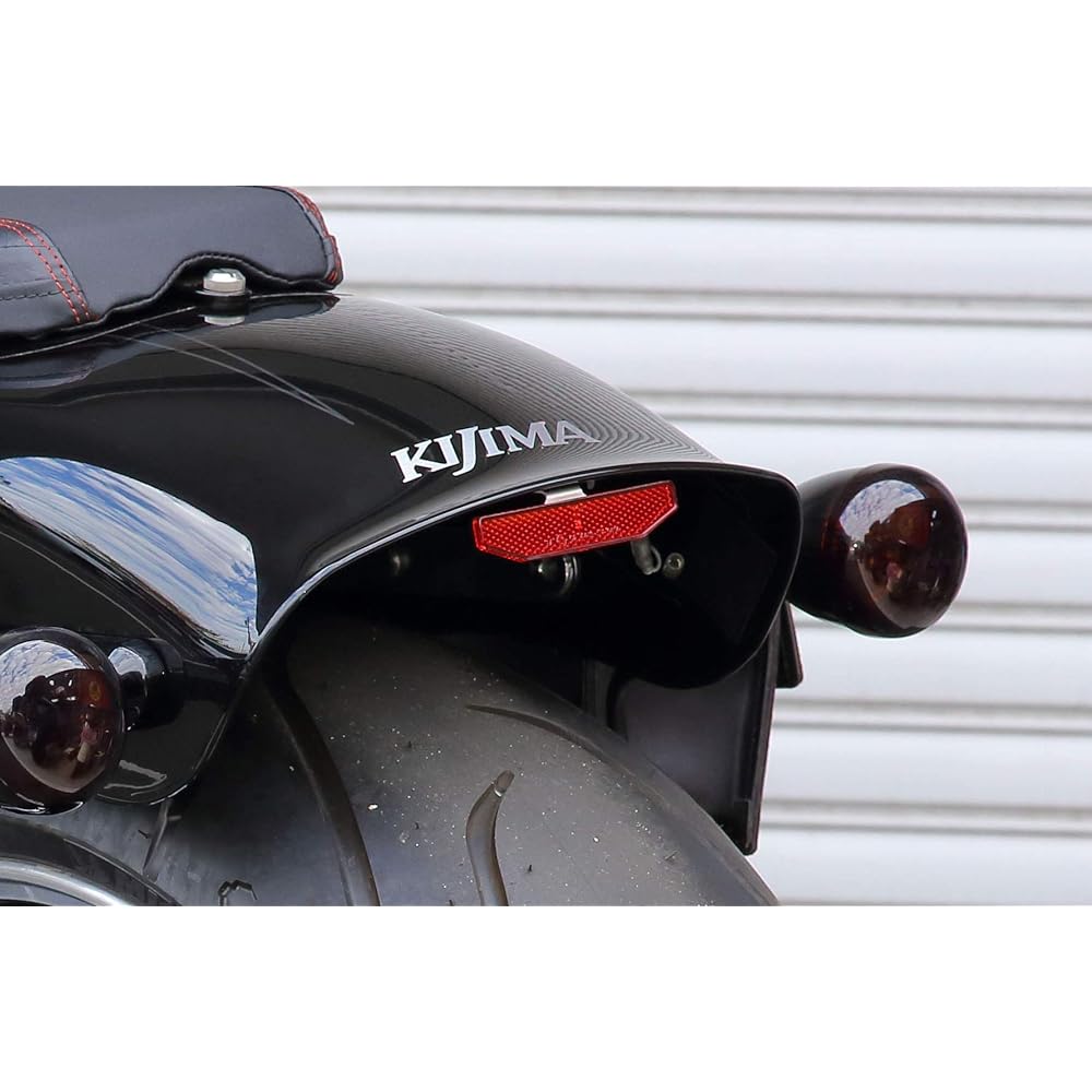 Kijima Motorcycle Bike Parts Reflector Slim 3 Stick-on Stay Type (Black) General Purpose 305-2152