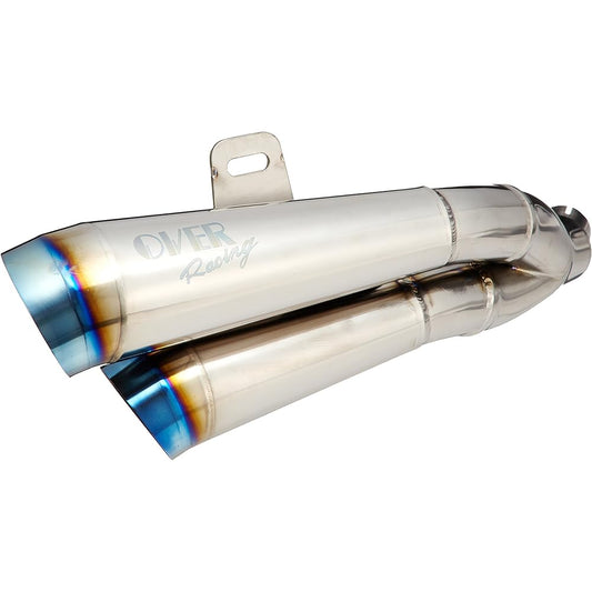 OVERRACING Twin Titanium Megaphone Slip-on Muffler Titanium Silencer YZF-R25 JBK-RG10J 17-35-02