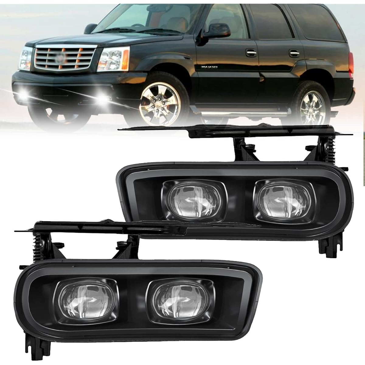 LED Fog Light Assembly Replacement [2002 2003 2005 2005 2006] Cadillac Escalade/Escalade EXT/Escalade ESV Driving Fog Lamp (Clear Lens)
