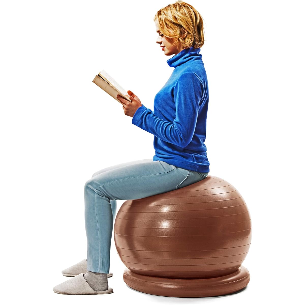 Sakurai Boeki SAKURAI Erugam Balance Ball Good for Waist 55cm Present Stability Ring with Pump #54145