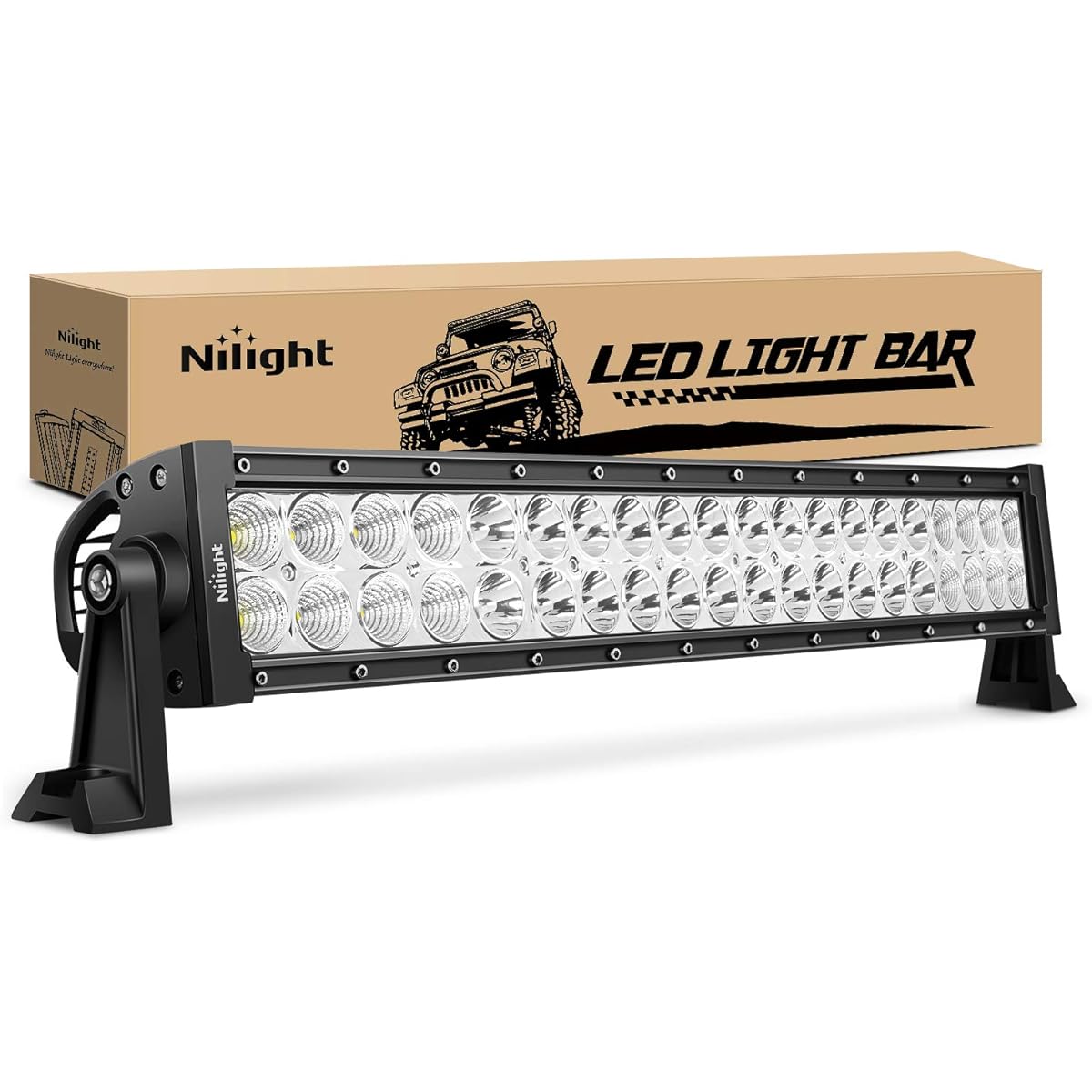 NILIGHT 70003c-A 22 inch 120W LED light bar flood spot combo work light driving light fog lamp off-road lighting SUV UTE ATV Track 4X4 For boat