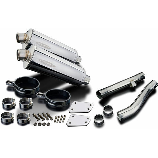 DELKEVIC Slip-on Stainless Oval Muffler YAMAHA XJR1200 1995-1998 350mm KIT0429