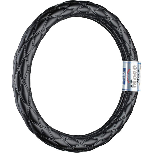 Jet Inoue 587029 A-Shaped Mokomoko Steering Wheel Cover Double Stitched H-C 2HSB Black Gloss