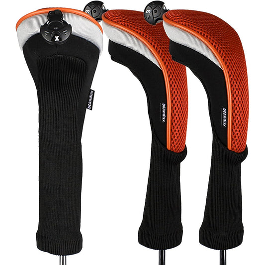 Andux Long Neck Golf Hybrid Club Head Covers with Replaceable Number Tags Set of 3 CTMT-02