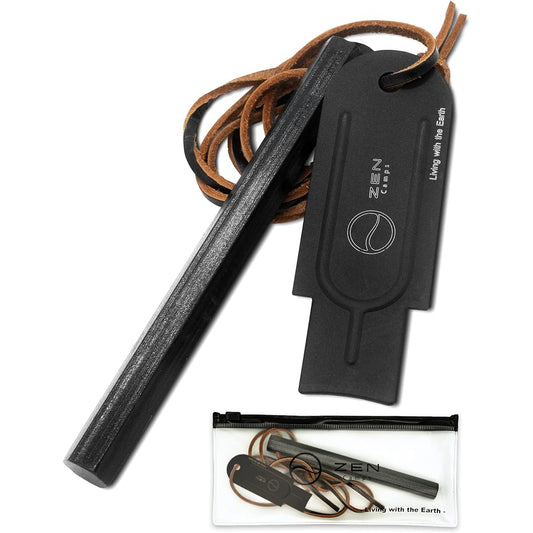 ZEN Camps Fire Starter Extra Thick Long Hexagonal Ferrocerium Fire Starter Ignition Flint Metal Match Camping Bushcraft