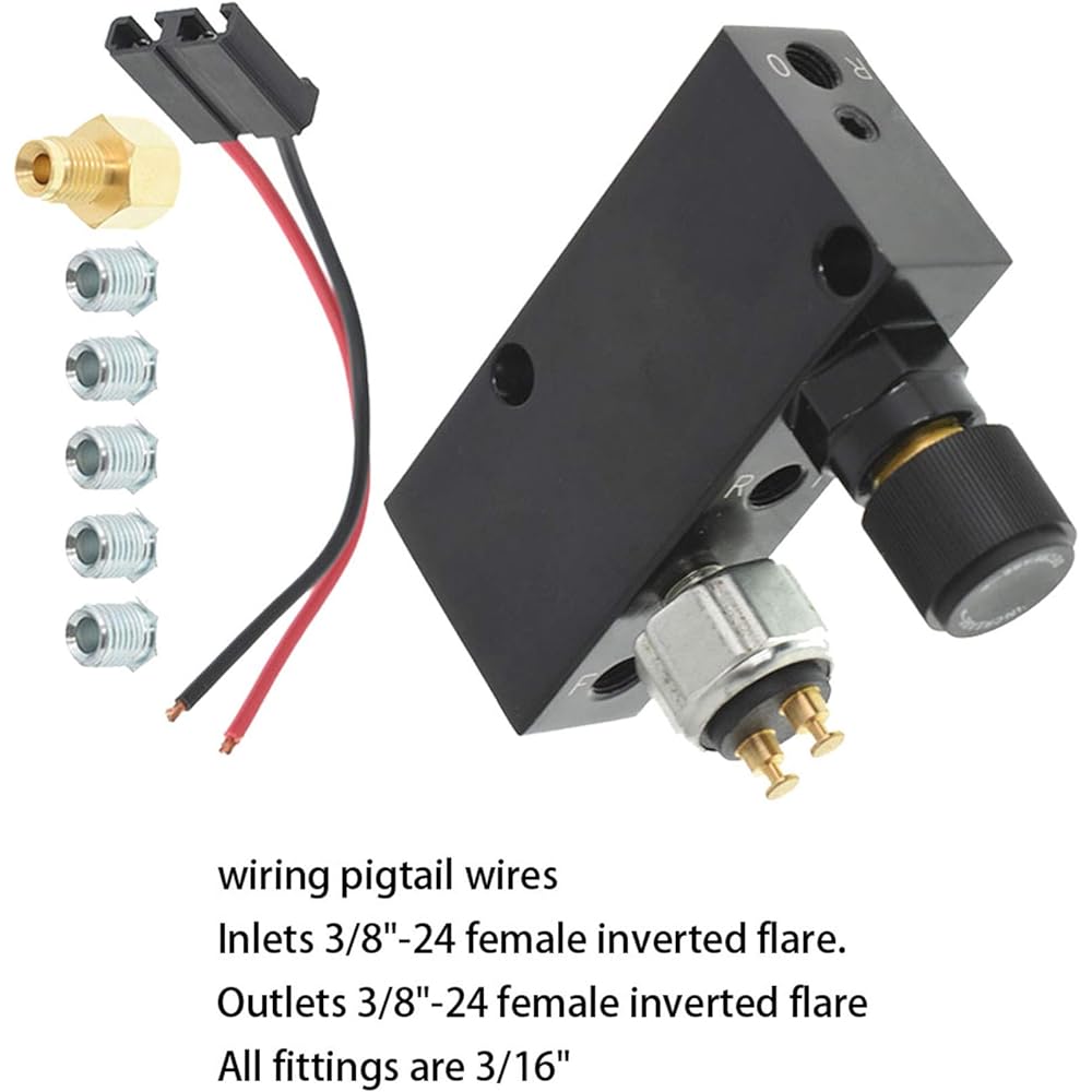 LABWORK Adjustment Type Proposition Valve & Disposal Block Blake Disc/Drum 5 stainless steel joints 3/16 brake lines, brake light switches, wiring pig tails