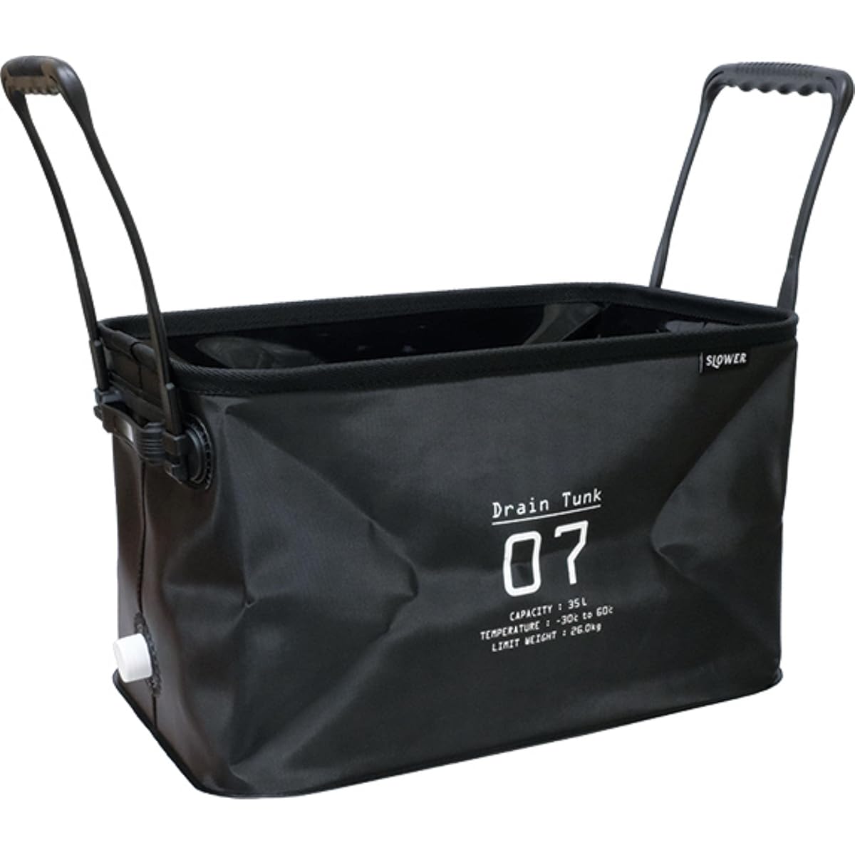SLOWER Outdoor Storage Case Folding Waterproof Bucket Bag BLACK 35 Liters HANG STOCK DRAIN TUNK 35L SLW275