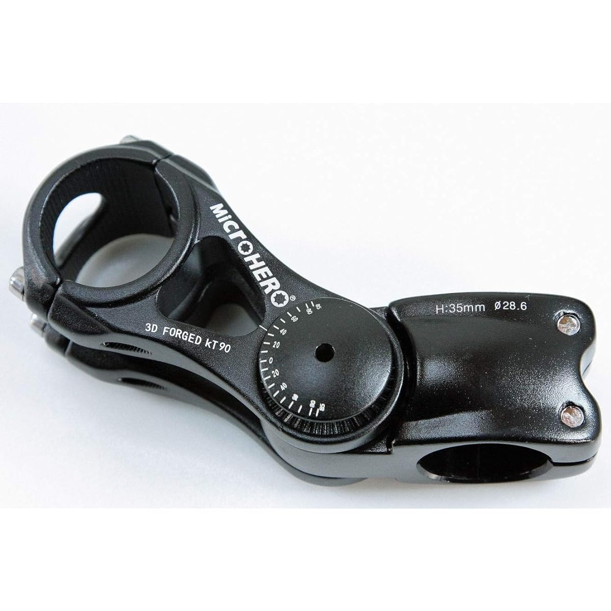 MicrOHERO Lightweight Lightweight Design Adjustable Angle Stem Φ31.8/90-28.6mm Φ31.8/110-28.6mm +-85 degrees Black