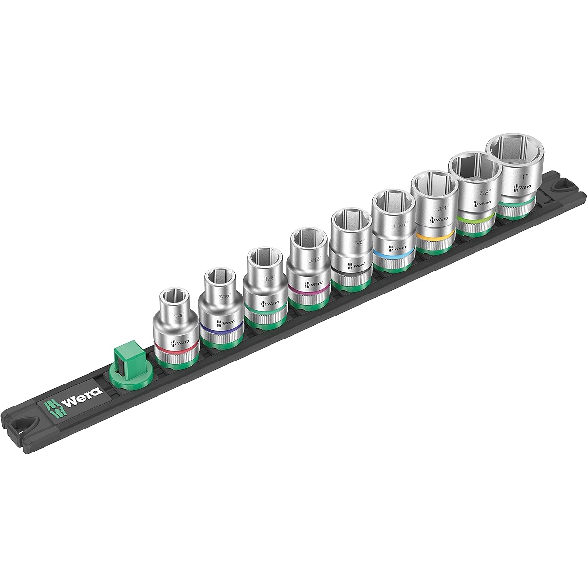 Wera 05005480001 | Zyklop Socket Rail C Imperial 1 Black Magnetic Drive 13mm 9 Pieces [Regular Japanese Import]