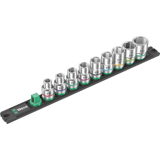 Wera 05005480001 | Zyklop Socket Rail C Imperial 1 Black Magnetic Drive 13mm 9 Pieces [Regular Japanese Import]