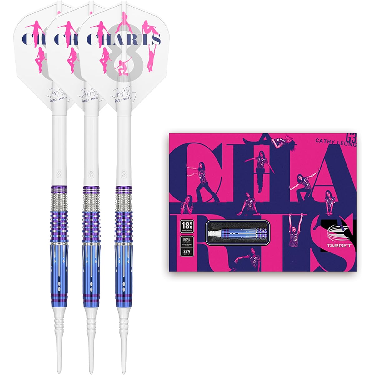 TARGET CATHY LEUNG CHARIS GEN 3 90% 18.5G 2BA SOFT TIP DARTS (Cathy Lyon Charis G3)