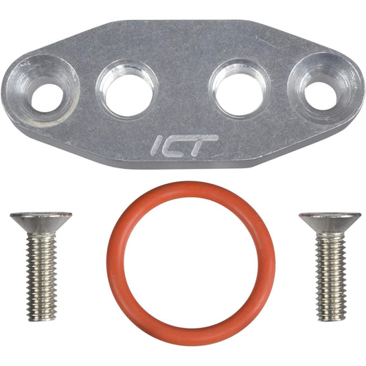 ICT BILLET LS Twin Turbo Dual 1/8 inch NPT Oil Feateline Adapter Plate LS1 LSX Kit Port LS3 Billet Plate Supply Sensor cover LS3 LS2 LQ9 LS6 L99 L99 L33 LR4 551666666666666