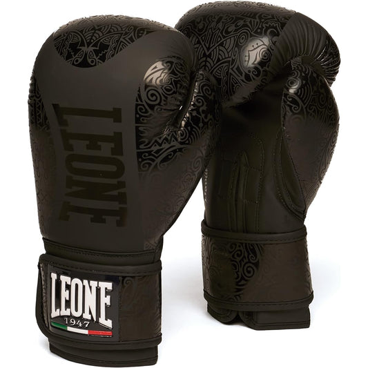 LEONE 1947 Boxing Gloves Unisex [NEW MAORI] Synthetic Leather Velcro Closure Maori Pattern Design GN070 [Genuine Product]