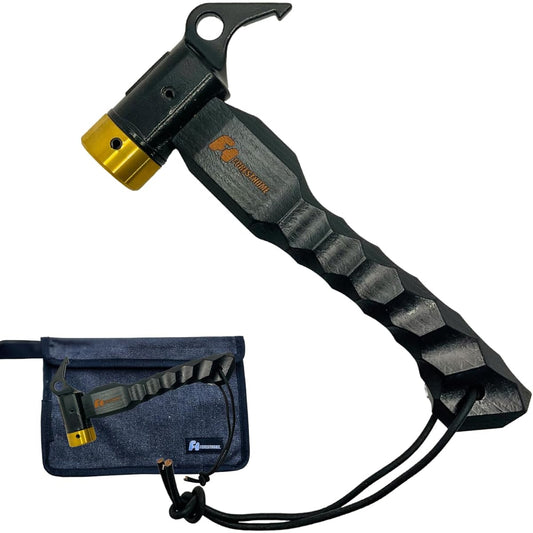 FOREST HOME Short Peg Hammer Hammer Brass Head Chestnut Processed Handle Small Compact Peg Hammer Outdoor Tent Setting