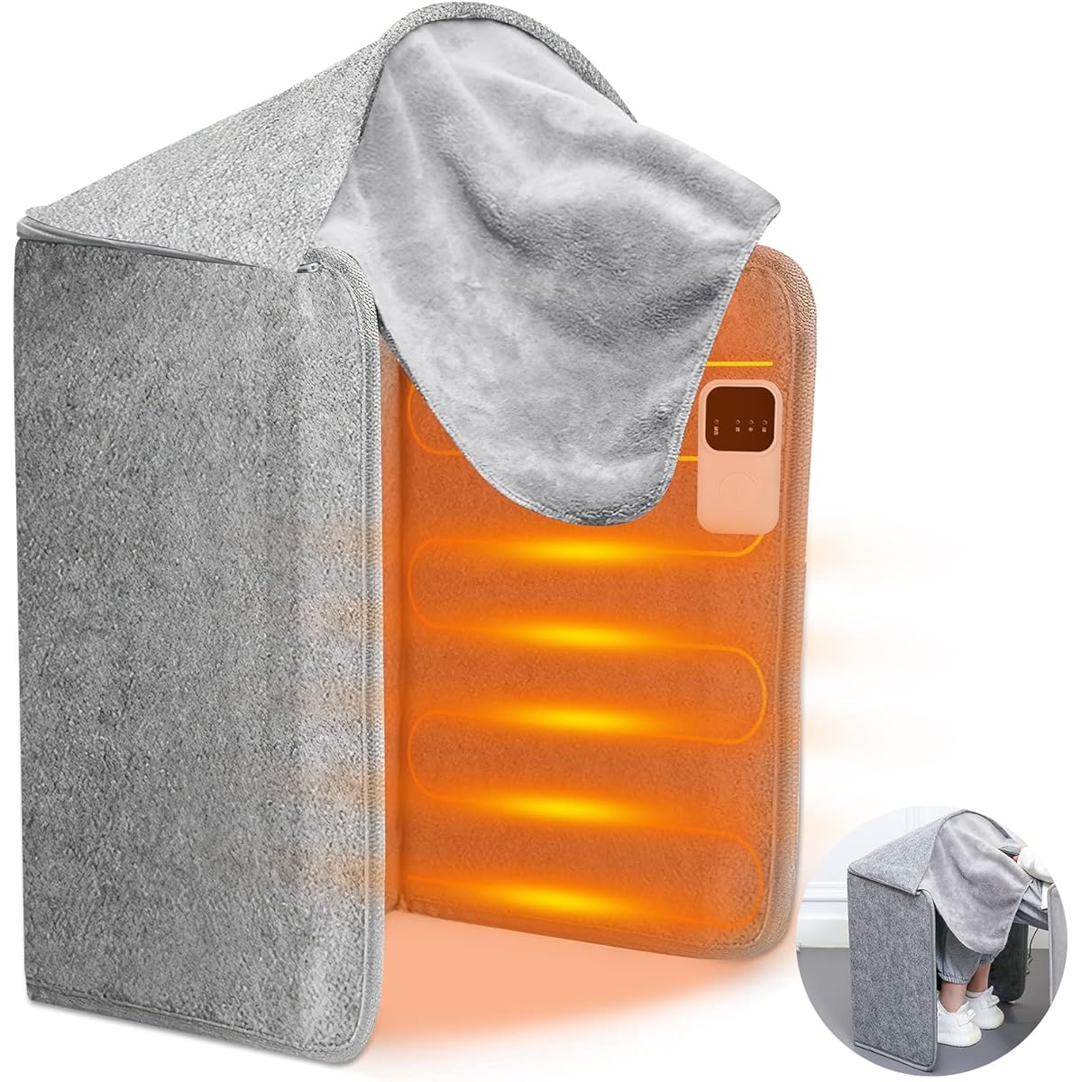 Favoreal Panel Heater, Under Desk Blanket, Heating Equipment, Step Type, Four Sided, Leg Heater, Temperature Control, Overheating Protection, Odorless, Noise, Under Desk, Energy Saving, Foldable, Fast