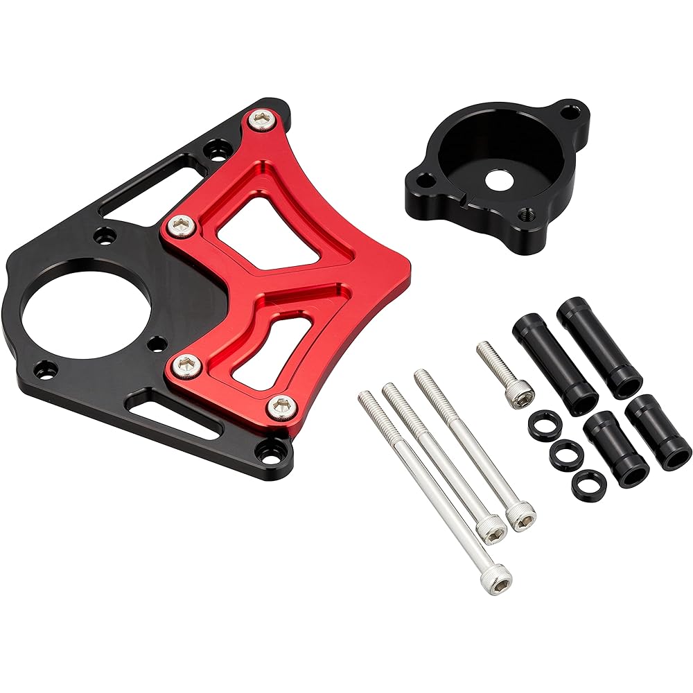 POSH Motorcycle Supplies Sprocket Cover with Clutch Piston Base Black/Red CB1300SF CB1300SB CB1300ST X-4/LD 053201-26