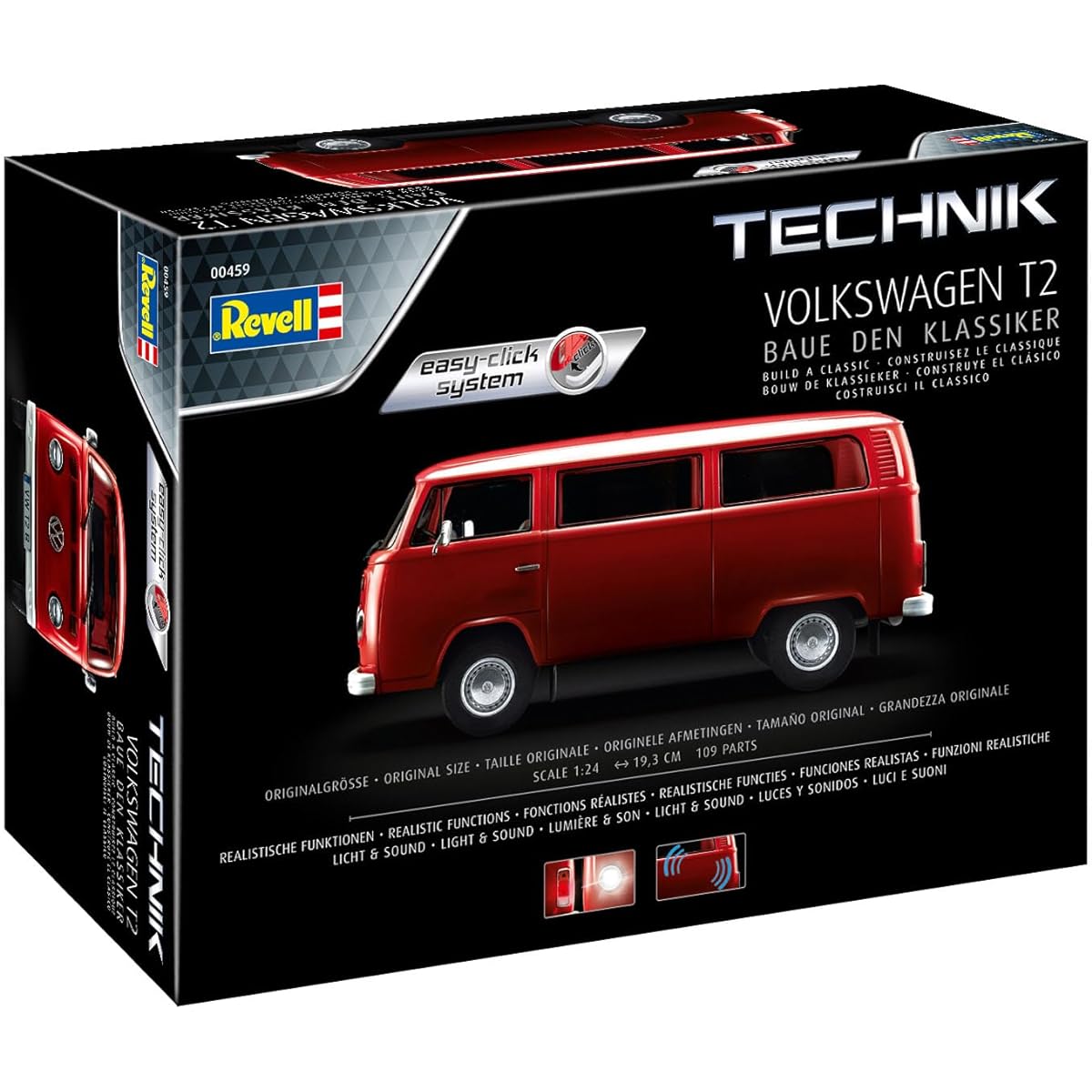 German Level 1/24 Level Technic Series Volkswagen T2 w/Light & Sound Plastic Model 00459