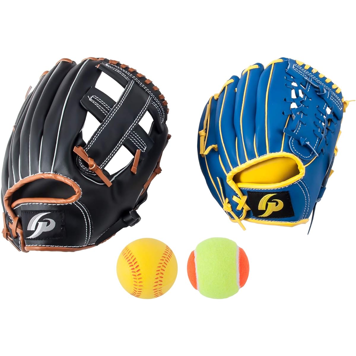 GP Parent and Child Catch Ball Glove Set Magic Catch with Tennis Ball and Baseball Ball [Parent and Child Right-handed Throwing and Left-handed Throwing Combination Possible]