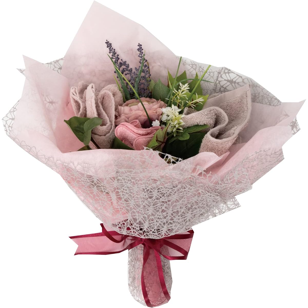 Yume Gift Bouquet Towel Senshu Towel Flower Bouquet Hand Towel (Ash Pink, M)