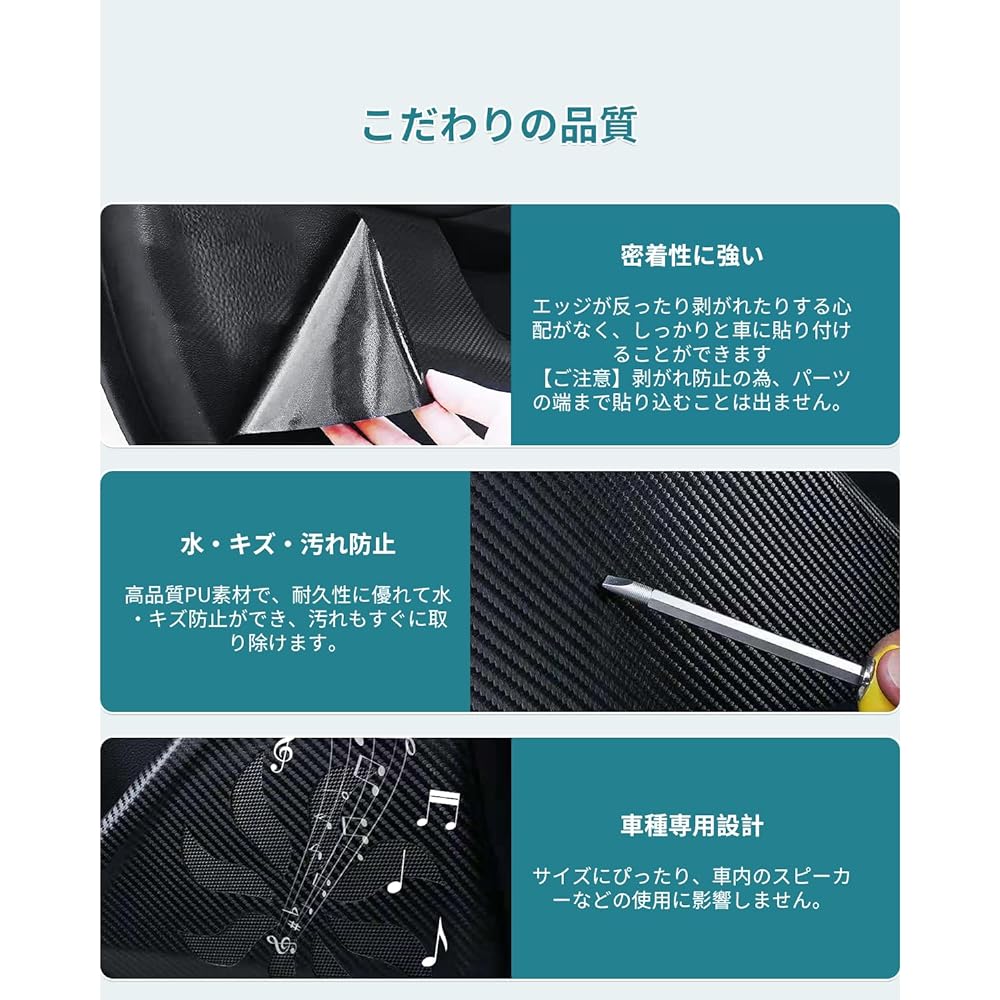 HUAHAO New Model Jimny/Jimny Sierra JB04 Series JB64 Door Kick Guard JB74 Door Trim Guard Door Trim Cover Carbon Style Sheet PU Leather Set of 6 Anti-Scratch Stain Resistant Easy Application Gymny Accessories Custom Parts