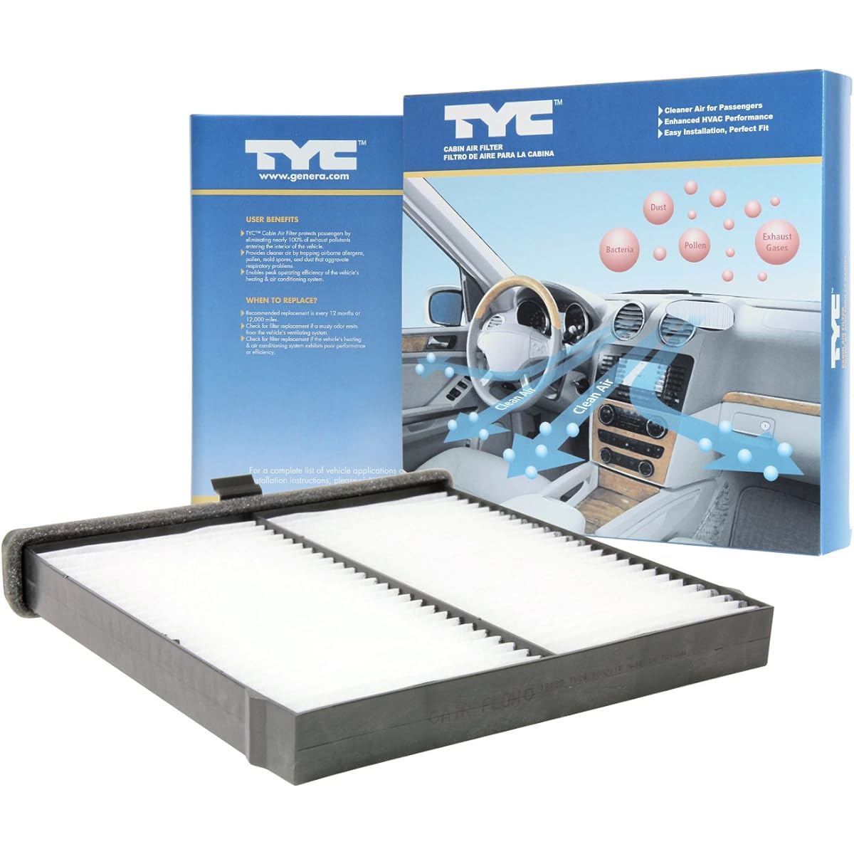 TYC 800211P replacement cabin air filter