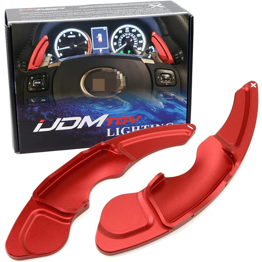 IJDMTOY Red CNC Billet Aluminum Steering Wheel Large Paddle Cifter Extension Cover Lexus IS RC NX