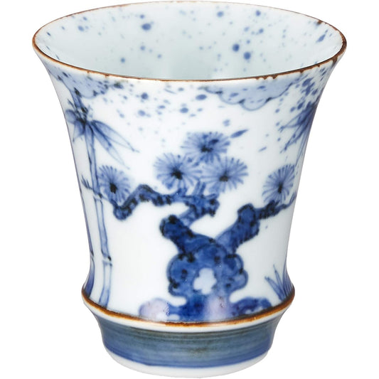 Arita Ware Takumi no Kura Sake Cup "SAKE GLASS" Dyed Shochiku Bai (Anti) T802