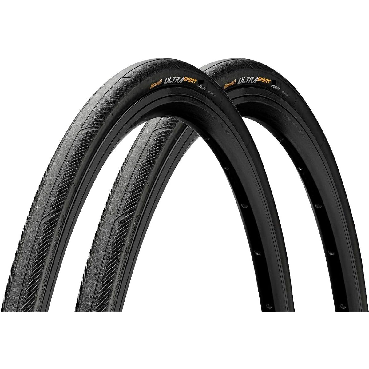 Continental Ultra Sport 3 Black/Black 700x25C FB Road Clincher Tire Set of 2