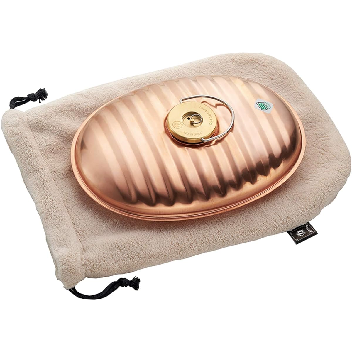 Maruka Hot Water Bottle Pure Copper 2.2L with Bag (Body: Made in Japan) CF-22