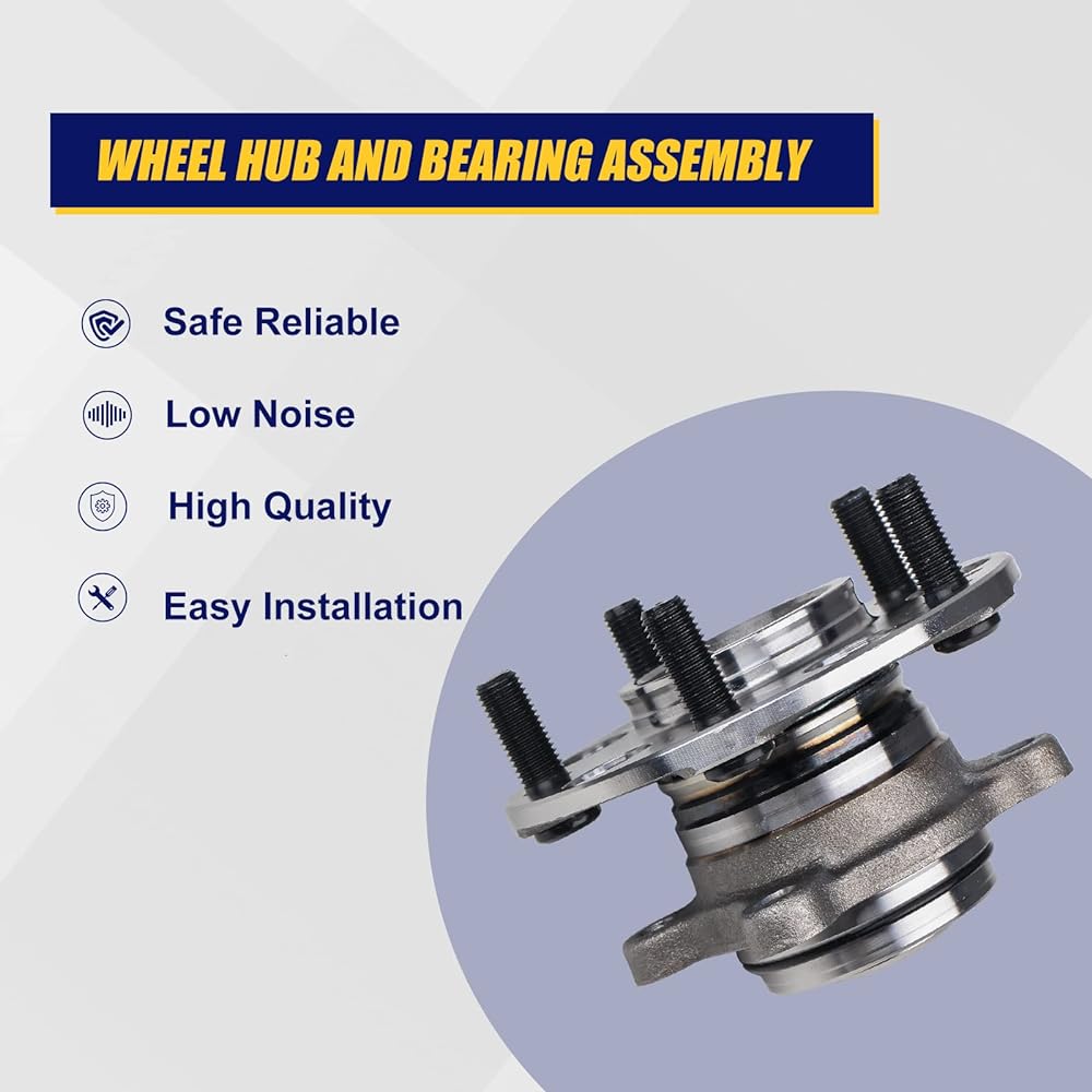 KUSATEC 512257 rear wheel hub and bearing assembly Honda Civic DX/GX/LX 2006 2007 2009 2010 corresponding 5 Rug ABS
