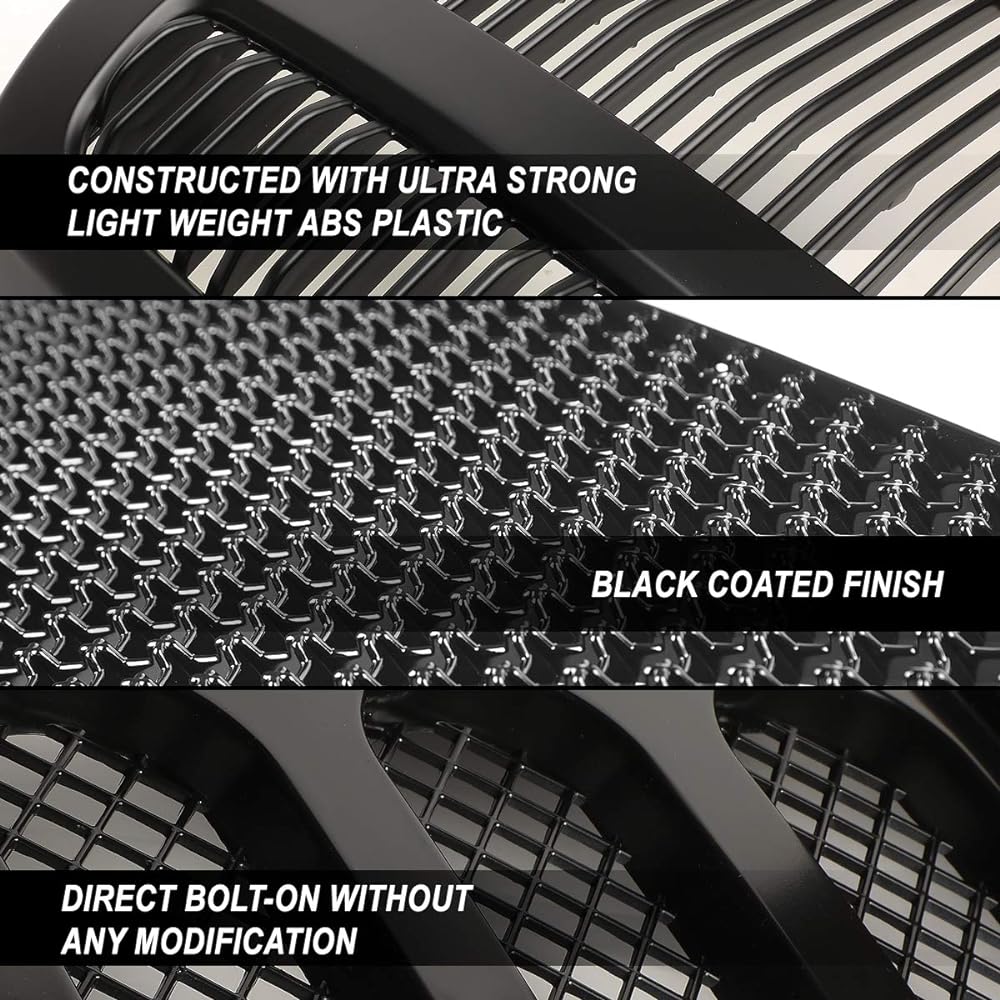LED DRL Vertical Fence Styling Front Anopper Banper Grill replacement Ford Mustang Base Eco Boost GT 18-20
