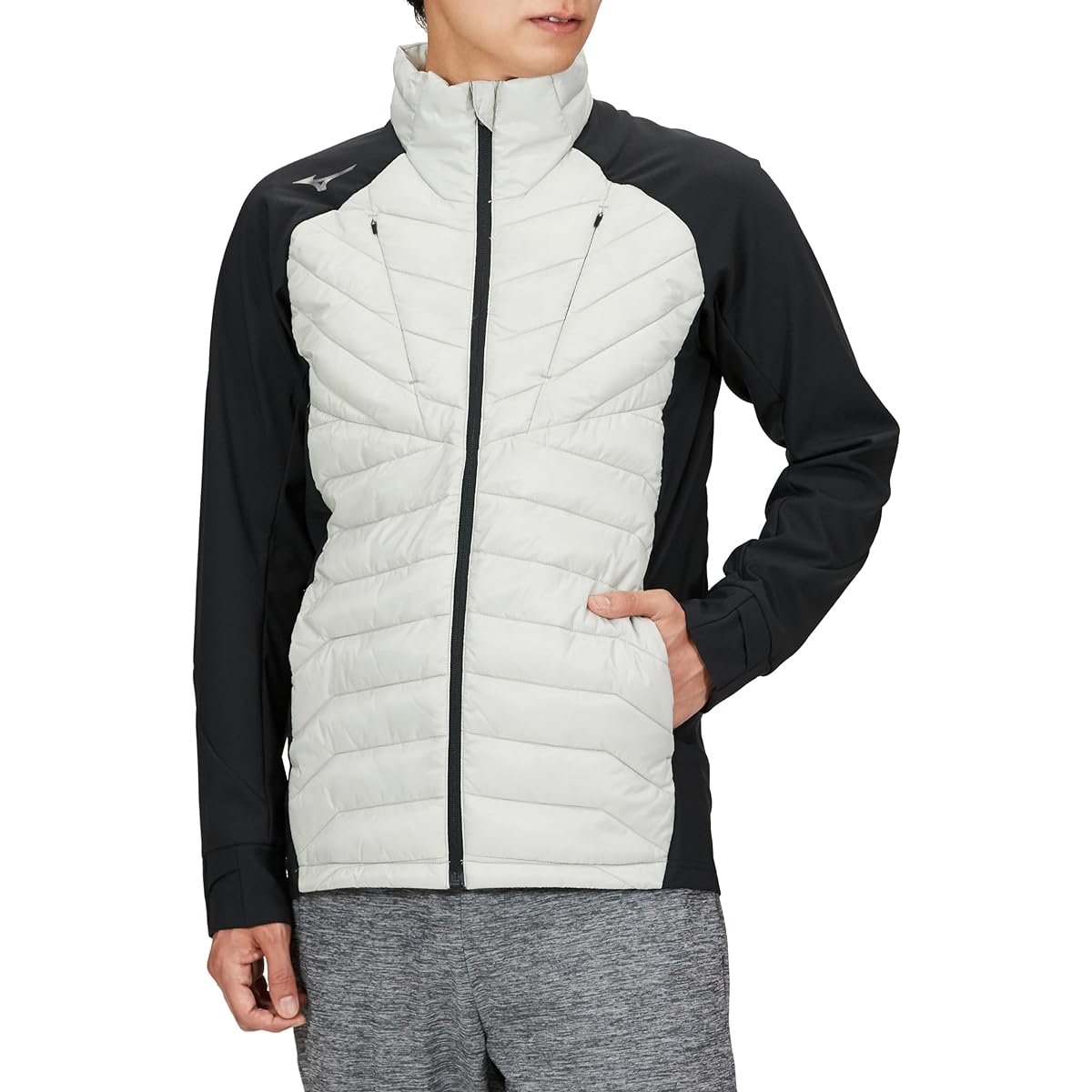 [Mizuno] Training Wear, Techfill Hybrid Jacket, Cold Protection, Moisture Absorption, Heat Retention, Washing, Washable