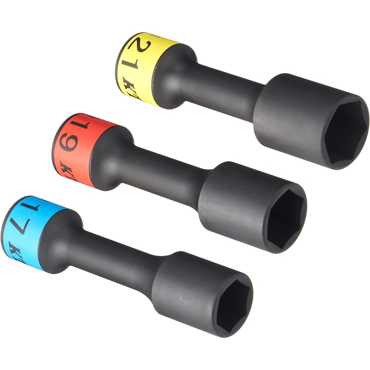 Kyoto Machinery Tools (KTC) Impact Wrench Wheel Nut Socket Set [12.7sq] Long Thin Wall (BP49-17, 19, 21) 3-piece Set TBP4903