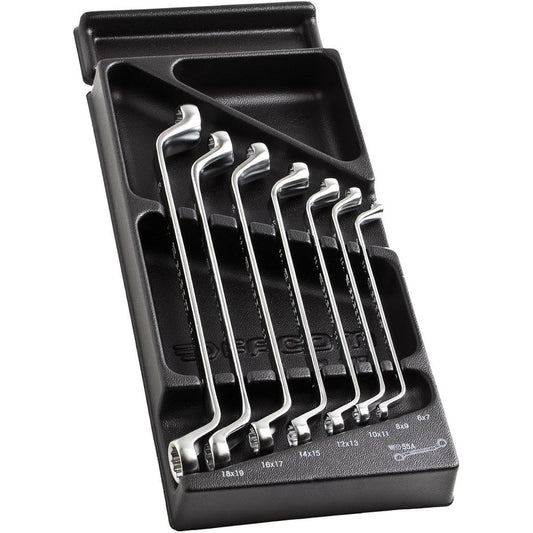 Facom Offset Wrench Double End Box Wrench 7Pc. Deep Tray Set 6-19mm MOD.55-1 FACOM
