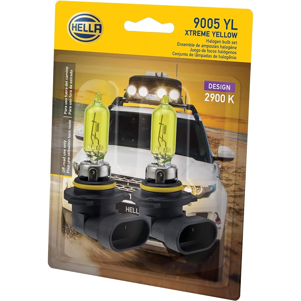 Hella 9005 YL Twin Blister Xtreme Yellow Light bulb (12V 65W) 2 packs